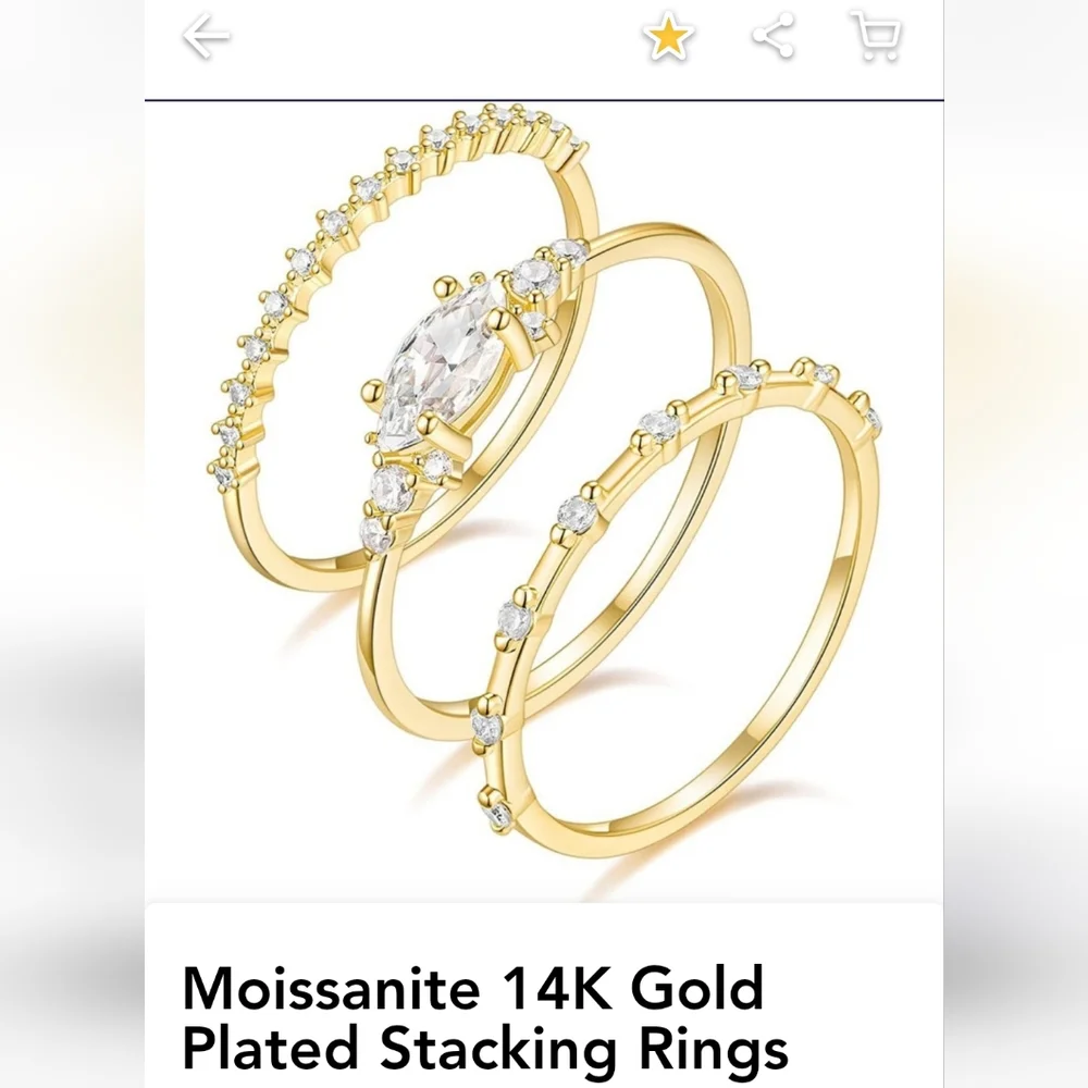 Women's Stack Ring Trio Size 6 - Picture 3 of 5